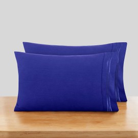 Nestl Soft Pillow Case Set of 2 - Double Brushed Microfiber Cool Pillow Covers - 1800 Series Premium Bed Pillow Cases, Standard/Queen - Royal Blue
