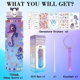 Gifts for Girls, Decorate Your Own Water Bottle Kits for Girls Age 4-6-8-10-12, Water Bottle for Girls, Birthday Gift for Girls, Fun DIY Arts and Crafts Gifts Toys for Girls Christmas Back to School