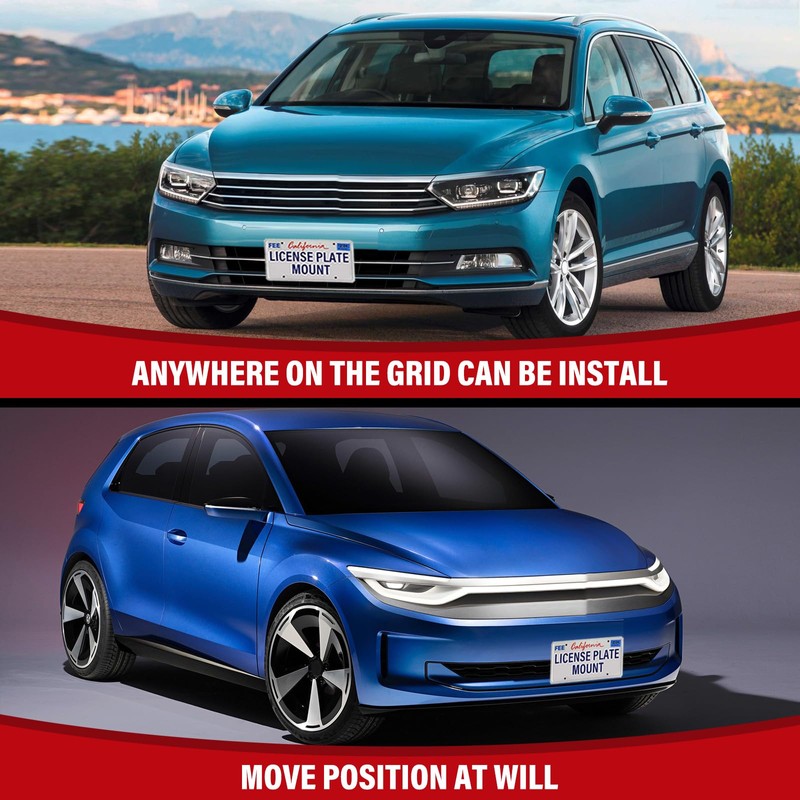 No Drill Front License Frame Compatible with Volkswagen Golf GTI