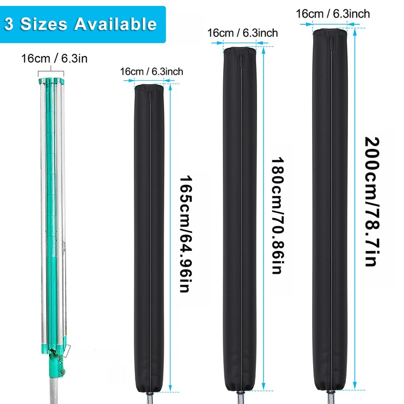 Mrrihand Rotary Washing line Cover 180cm, Black
