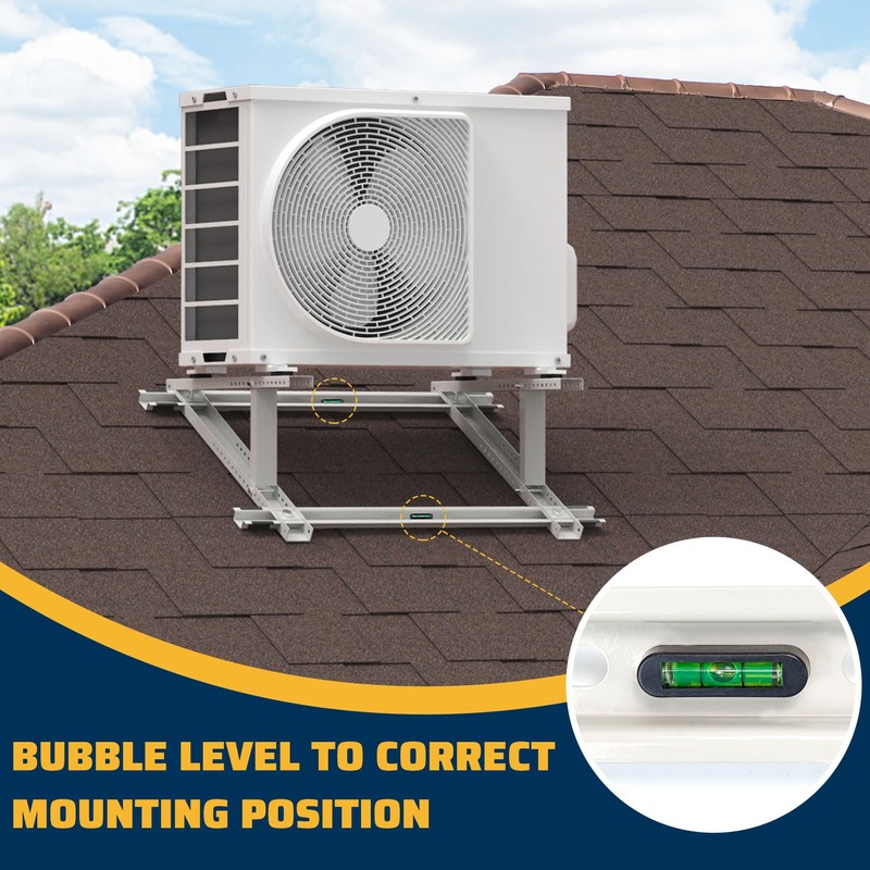 Pearwow Air Conditioner Rooftop Mount Mini Split Bracket, Adjustable Rooftop