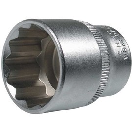 27 mm Socket / Screwdriver Inserts 12-Point / 12-Point Multi-Tooth Sockets (Double Hexagonal/Double Hexagonal) 1/2 Inch Drive CV Steel (Chrome Vanadium Steel)