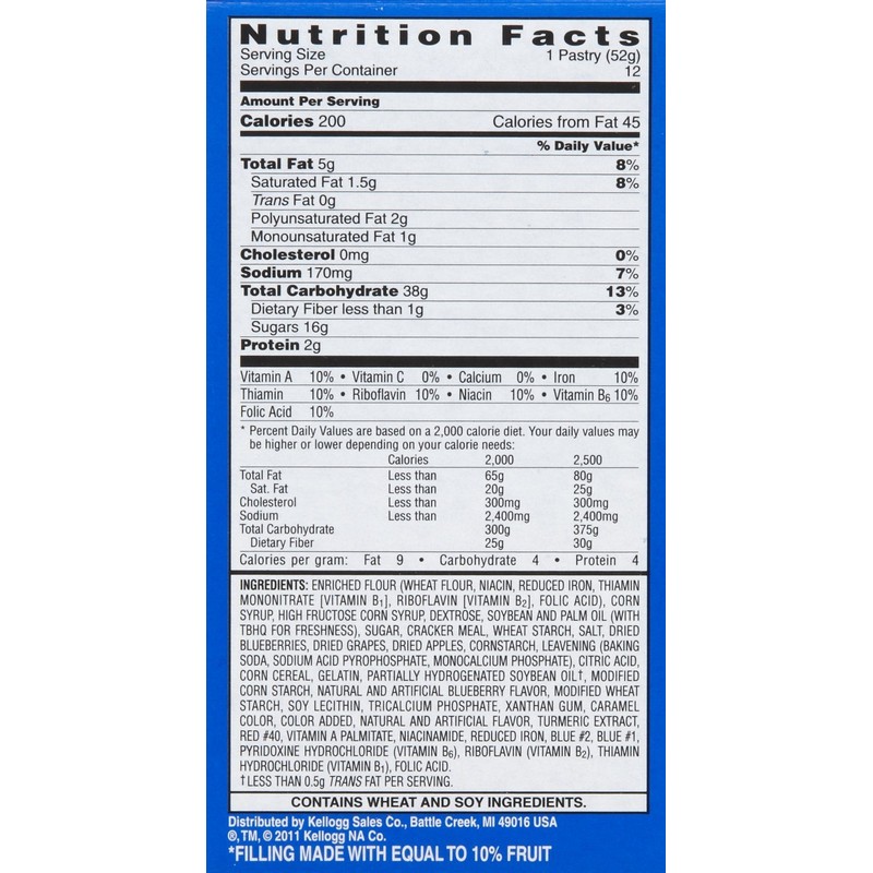 Kellogg's Pop-Tarts Toaster Pastries - Frosted Blueberry - 22 oz