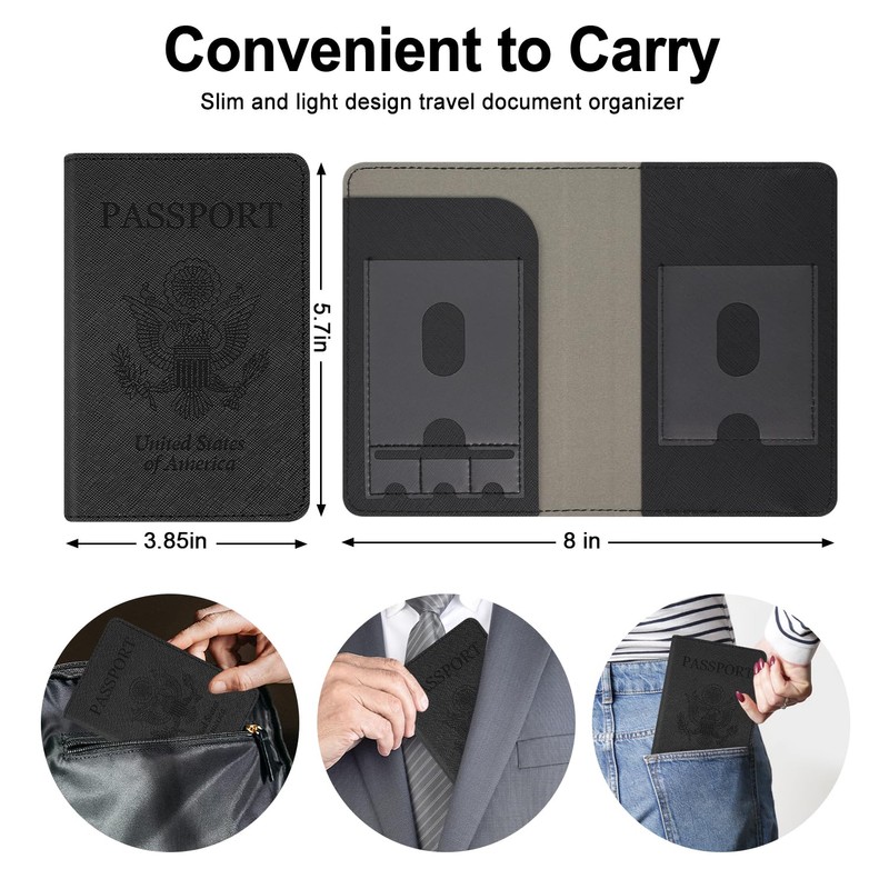 RSAquar Passport and Vaccine Card Holder Combo, Passport Holder Cover