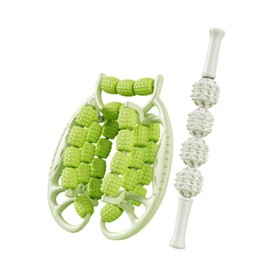yuksok 2 Pieces Muscle Roller Massagers Circular Leg Clamps Foam Manual Muscle Relaxer Massage Roller Stick for Calf Fitness Indoor, Green