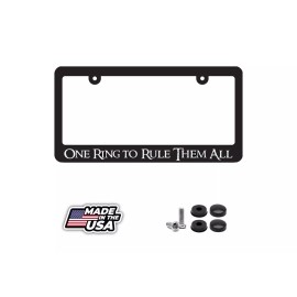 BLVD One Ring To Rule Them All Lord of the Rings Fan Black License Plate Frame
