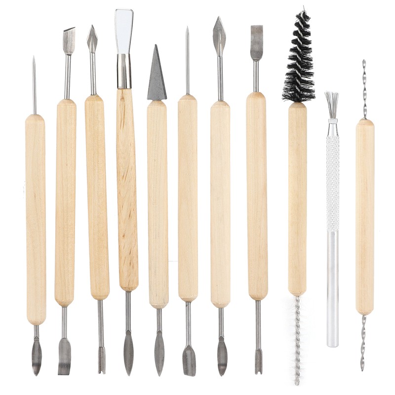 11pcs Soft Clay Carving Knives Multipurpose Stainless Pottery Sculpting Tools