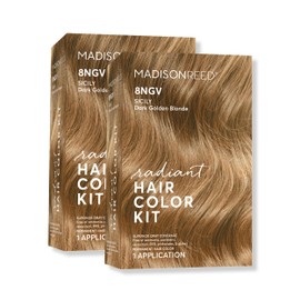 Madison Reed Radiant Hair Color Kit, Dark Champagne Blonde for Superior Gray Coverage, Ammonia-Free, 8NGV Sicily Blonde, Permanent Hair Dye, Pack of 2