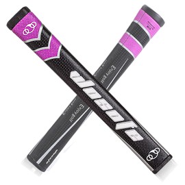 Zenesty ゴルフパターグリップ ミッドサイズ メンズ 45g 2.0 ほとんどのアイアンクラブピストルにフィット 軽量 粘着性の高い表面 繊細なパターン ソフトポリウレタン素材 快適な感触 (ブラックパープル)