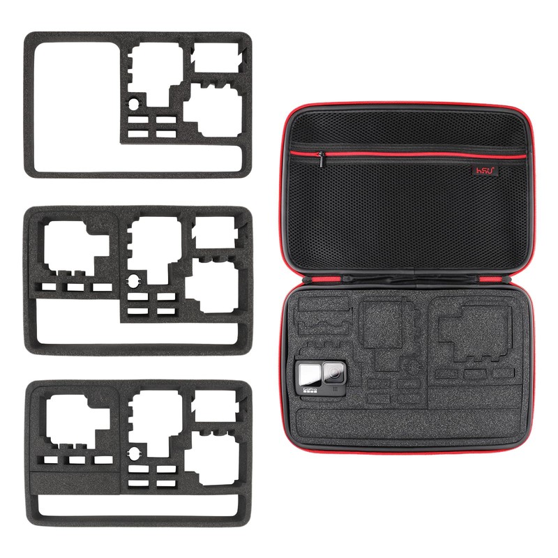 HSU Protective Carry Case (Large) Sponge Interior Compatible with GoPro