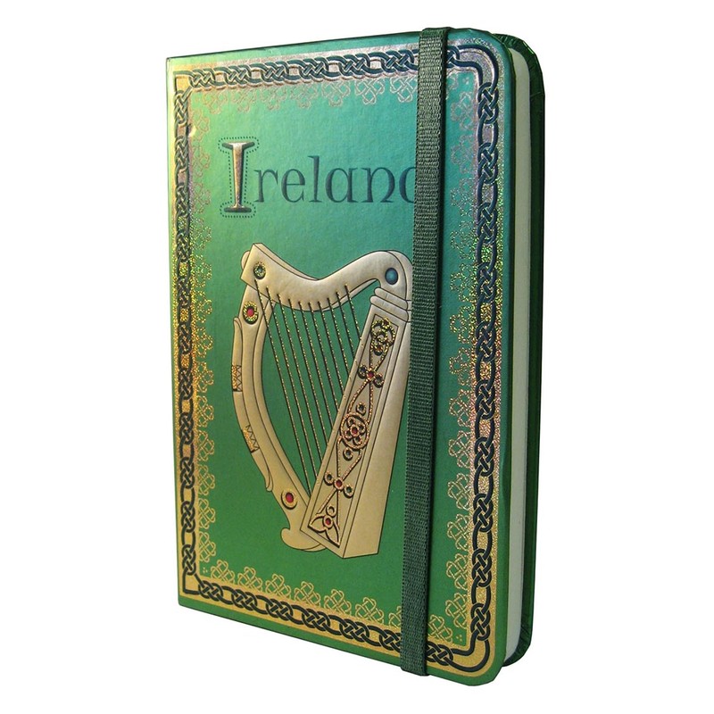 Ireland Harp Foil Notebook With A Celtic And Trinity Designed