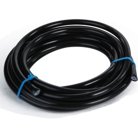 AC PERFORMANCE -3 AN Teflon PTFE Hose Stainless Steel Braided Black PVC Coated Cover Brake Hose for Brake, Power steering, Nitrous, Fuel and Hydraulic (10 feet, AN3, 1/8" ID)