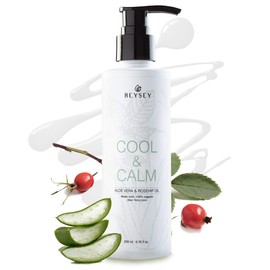 Organic Aloe Vera Gel with Rosehip Oil - Daily Moisturising Body Lotion/After Sun/Post Depilatory Cream - Beysey COOL&CALM 200ml