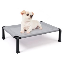 Heeyoo Elevated Dog Bed, Cooling Raised Pet Cot with Chew Proof Mesh Fabric and Steel Frame, Portable Dog Cot Bed with No-Slip Rubber Feet for Outdoor Indoor Use