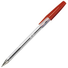indigo RED Ball point Pens. Quality Stick Biro Pens for Home School Office. 0.7mm Medium Encased Nib (10)