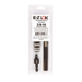 E-Z LOK - EZ-400-6-CR Knife Threaded Insert Installation Kit for Hard Wood - Stainless - 3/8-16