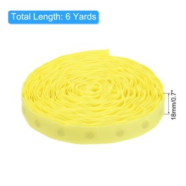 MECCANIXITY 6 Yard Snap Button Tape for Sewing, Cotton Snap Button Trim Fastener Buckles Tape for Clothes Fabric DIY Craft, Yellow
