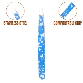 ASM® Professional Tweezers for Facial Hair Women - Heavy Duty Stainless Steel Ingrown Hair Tweezers for Eyebrows Plucking, Eyelashes & Blackhead Tweezers Beauty Tool for Women (Sky Blue)