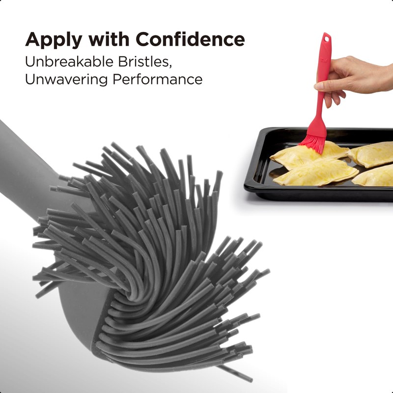 Kitchen Mama WaltzGrip Platinum Silicone Basting Pastry Brush: Set of