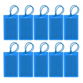 PATIKIL Luggage Tags, 10 Pcs Flexible PVC Travel Bag Name ID Identifier Label Tags Travel Essentials for Suitcases Bags Baggage Handbags, Blue