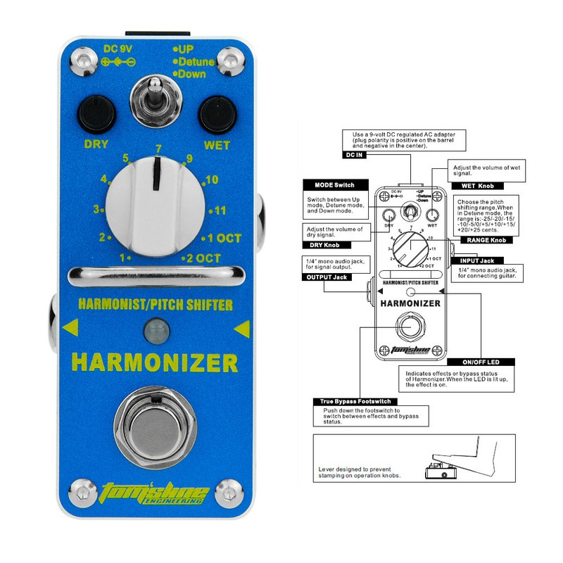 AROMA AHAR-3 Harmonizer Harmonist/Pitch Shifter Electric Guitar Effect Pedal Mini