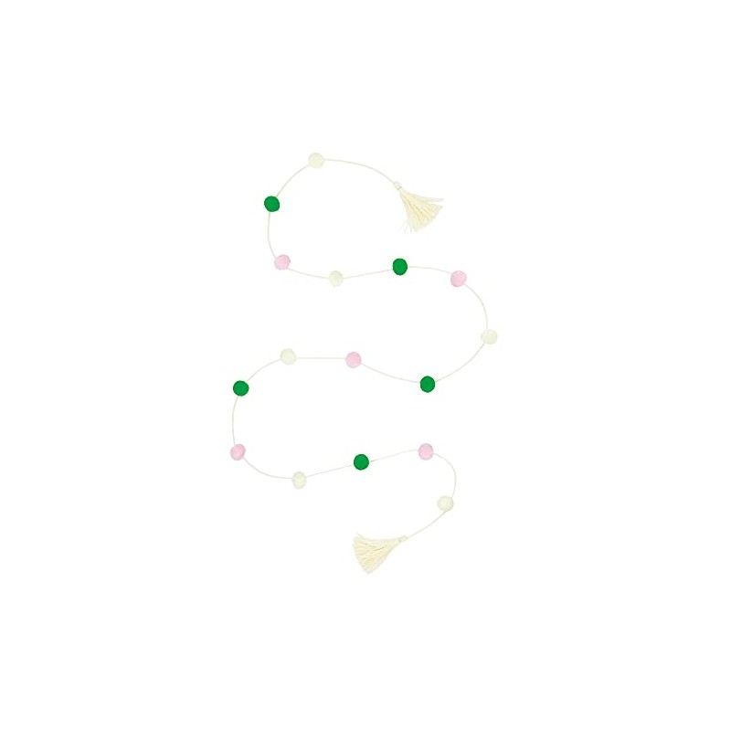 Unique 39806 Pom Garland with Tassels-1.82 m Colours, Spring Gingham