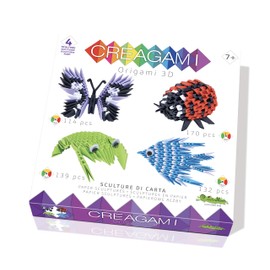 CreativaMente Creagami 3178731 Origami 3D Paper Sculpture Set of 4 Animals, Craft Set for Adults and Children from 7 Years, 555 Pieces