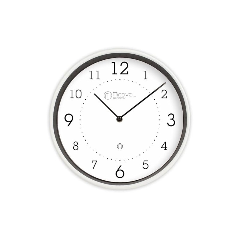 Miraval Design Radio Controlled Wall Clock 250mm Plastic Case White
