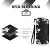 Pomelo Best Women's Large Purse in Long Format Flowers Embossing