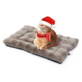 Mora Pets Cat Beds for Indoor Cats Dog Crate Pad Fluffy Dog Bed Mat for Small Dogs Kitten Warm Washable Pet Mat for Dog Cages 24 inch Kennel Pad Pillow Flat Cushion Brown 24 x 18