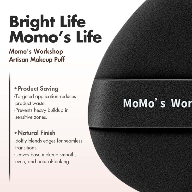 TATAMI Black Makeup Puff Set (Flat + Egg Shape) Rubycell,Cushion