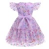 Pageant Dresses for Girls: Princess Rainbow Star Glitters Flutter Sleeve
