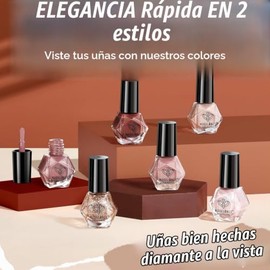 modelones Juego de esmaltes de uñas marrones de 6 colores, nude borgoña con purpurina para otoño e invierno, kit de mini laca de uñas de secado rápido