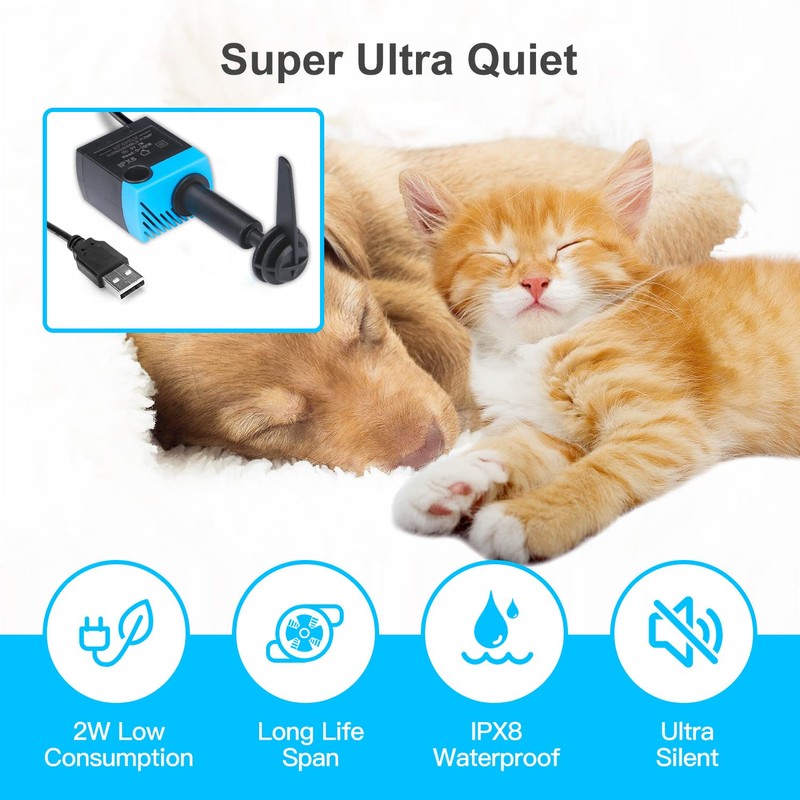 SanKlev SP-400LV Cat Water Fountain Pump,5V USB Replacement Pump Compatible
