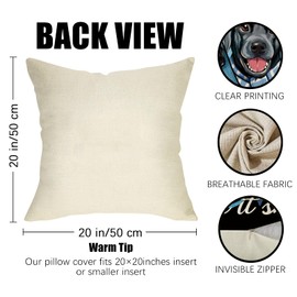 Fahrendom Winter Labrador Dog Decorative Throw Pillow Covers 20 x 20 Set of 4, Get Cozy Paw Snowflake Porch Outdoor Pillowcase, Christmas Let It Snow Sofa Couch Cushion Case Home Decor Pet Lover Gifts