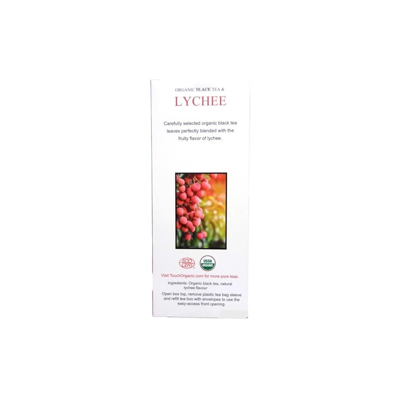 Touch Organic LYCHEE BLACK Tea Bags, 40 Bags, 2.5 oz