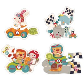 Bababoo's Race Figure Puzzle | 2+ Years | Size 8" x 6" Each | 4 Individual Puzzles | Problem Solving | Puzzles Collection |