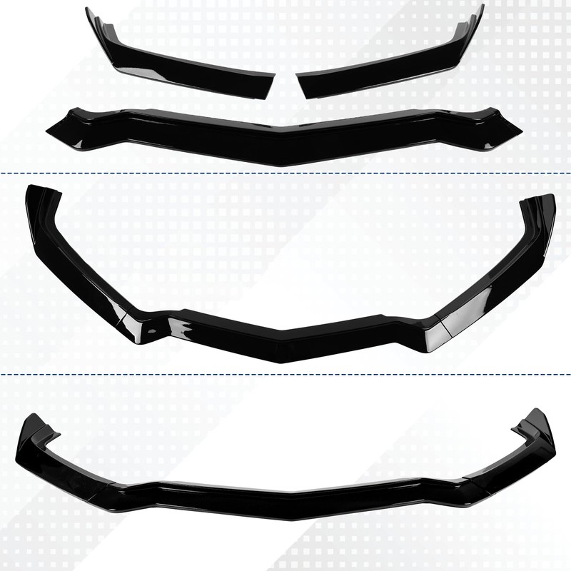 3Pcs Front Lip for 2020-2026 Corvette C8 Stingray Z51 Gloss