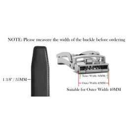 CHAOREN Ratchet Belt Replacement Strap 1 3/8”, Leather Belt Strap for 40MM Slide Click Buckle