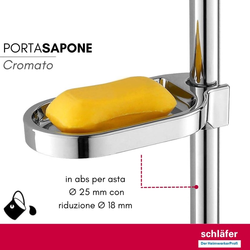 Schläfer 2817022 Soap Dish for Adjustable Shower Rail, Practical with