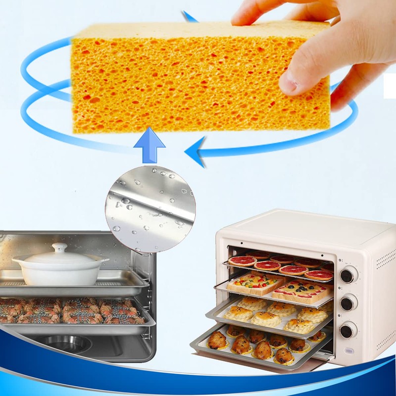 Natural Sponges Kitchen,2" Thick Extra Large Heavy Duty Scrub Sponges,Household