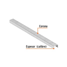 Truper GRANEU-3/8-6, Caja con 5000 grapas corona 3/8" calibre 22 largo de 6mm para engrapadora ENNE-70