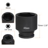 sourcing map 6-Point Impact Socket 3/4" Drive 48mm Metric 40Cr