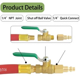 YSIL RV Winterizing Kit 12” Sprinkler Winterization Kit with Shut Off Valve, RV Winterize Blowout Adapter with 1/4” Air Compressor Quick Connect Plug for RV, Motorhome,Camper, Travel Trailer,Boat