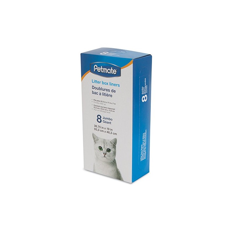 Petmate, Litter Pan Boxed Liners, Jumbo, 8 Pack