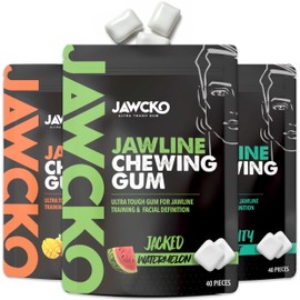 JAWCKO Ultra-tough Jawline Chewing Gum Variety 3-Pack | Get a Stronger, Squarer Jawline | 15X Hardness | Jaw Training Hard Gum | Chisel, Sculpt, Tone your Jaw | Facial Fitness Mewing Gum | 3X Flavors