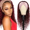 99J Burgundy Headband Wig Huamn Hair Unprocessed Brazilian Virgin Hair