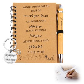 Thank You Gifts, Farewell Gift Colleagues, Farewell Gifts Gift Set for Colleague, Teacher, Employee, Farewell Gift, A6 Notebook, Thank You for Everything, Ballpoint Pen, Key Ring, Notepad