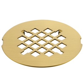 4-1/4 inches Snap-On Round Shower Drain Cover, Stainless Steel (Brushed Gold)