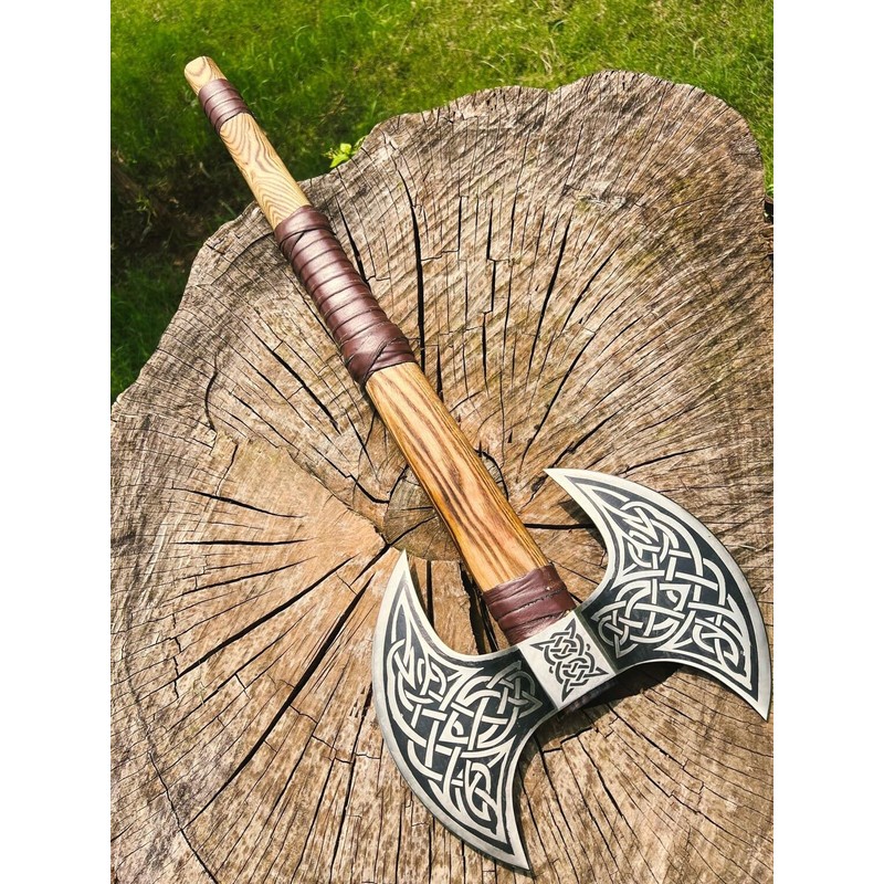 Dark WARRIOR Handmade Double Head Berserker Axe, Large Norse Double